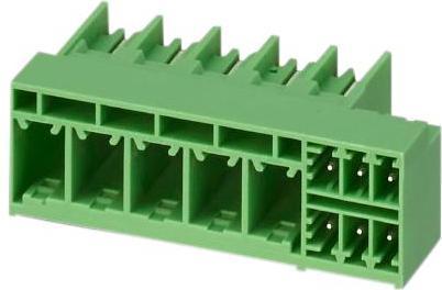 Produktbild Phoenix Contact PCB Hybrid-Leiste, Durchsteckmontage, 7.62mm Raster, Rechts abgewinkelt, 10 Pole