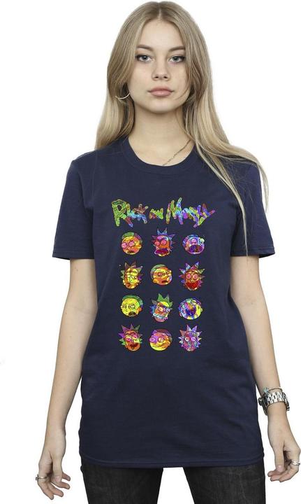 Rick And Morty Tie Dye Faces TShirt (M)