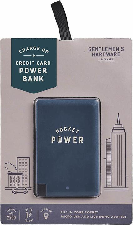 Produktbild Gentlemen's Hardware Power Bank Credit Card Size (2500 mAh, 9.25 Wh)