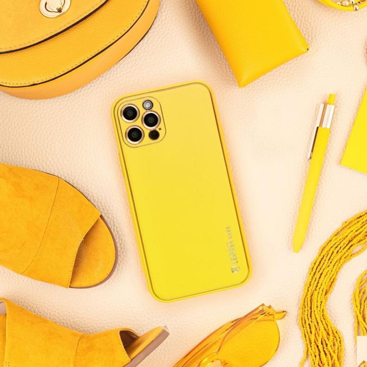 Produktbild OEM Back panel cover LEATHER case for SAMSUNG S24 Plus yellow (Samsung Galaxy S24+)