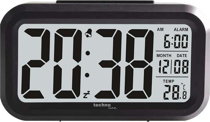 Actual product image Technoline techno line WT400 digital quartz alarm clock with night light and temperature display