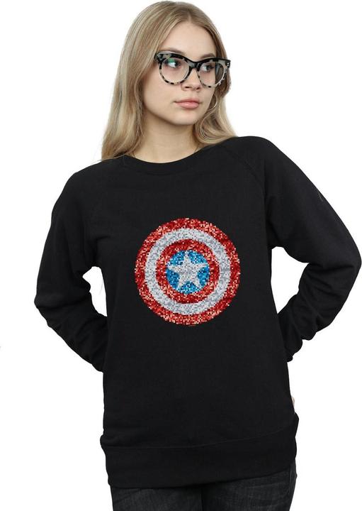 Image du produit - Sweat CAPTAIN AMERICA PIXELATED SHIELD - Femme (XL)