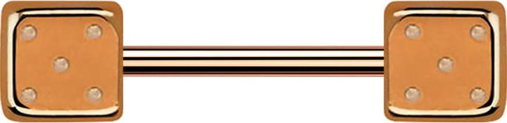 Produktbild Star Piercing Micro Barbell rosegold mit Würfel (Chirurgenstahl 316L)