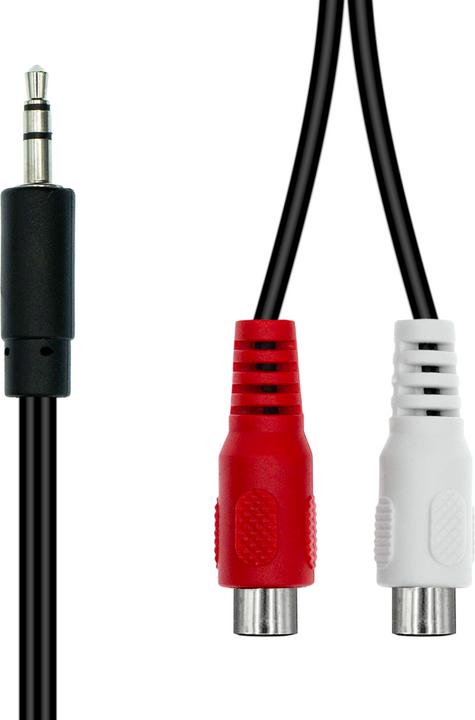 Image du produit ProXtend Mini-Jack 3-Pin to 2 x RCA Cable M-F Black 20cm (0.20 m)