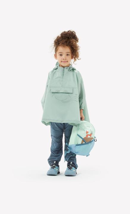 Image du produit Quechua Poncho Cape de pluie enfants taille 92-116 randonnée en montagne - MH100 vert