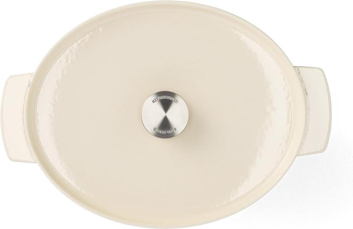 Actual product image KitchenAid braadpan 30cm - gemailleerd gietijzer - amandel wit - ovaal (30 cm, Casserole + Stewpot, Cast iron)