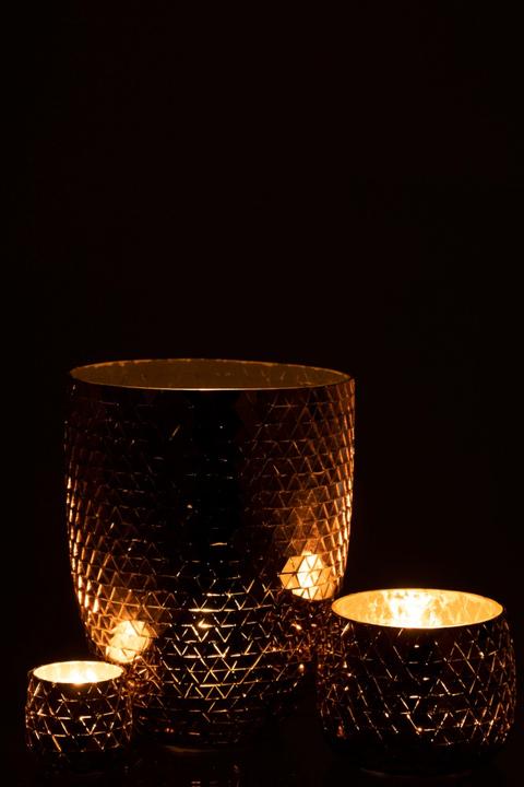 Actual product image J-Line Mosaic vase & lantern Ø 23/H 29 cm (Ø 23 x 29 cm)