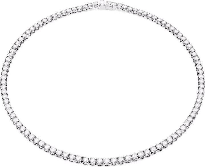 Swarovski Matrix Tennis Halskette Rundschliff Klein Weiss