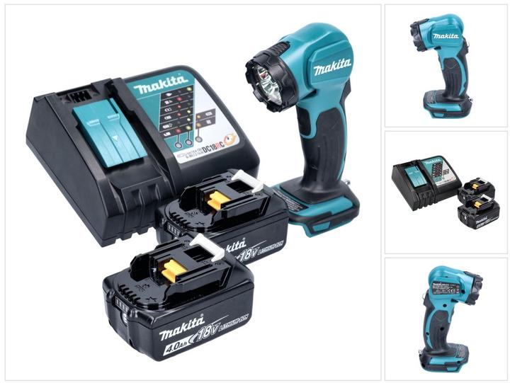 Actual product image Makita DEADML 815 RM LED battery hand lamp 14.4 - 18 V 160 lm + 2x battery 4.0 Ah + charger (160 lm)