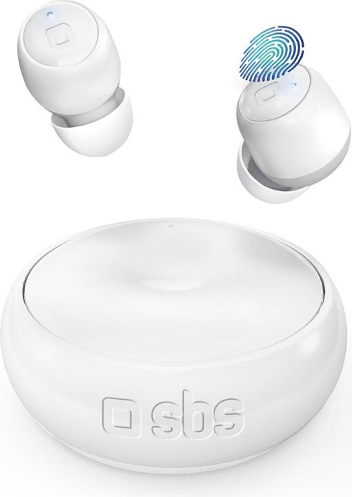 Actual product image SBS TWIN SPIN headphones with 350mAh charging station white (90 h, Wireless)