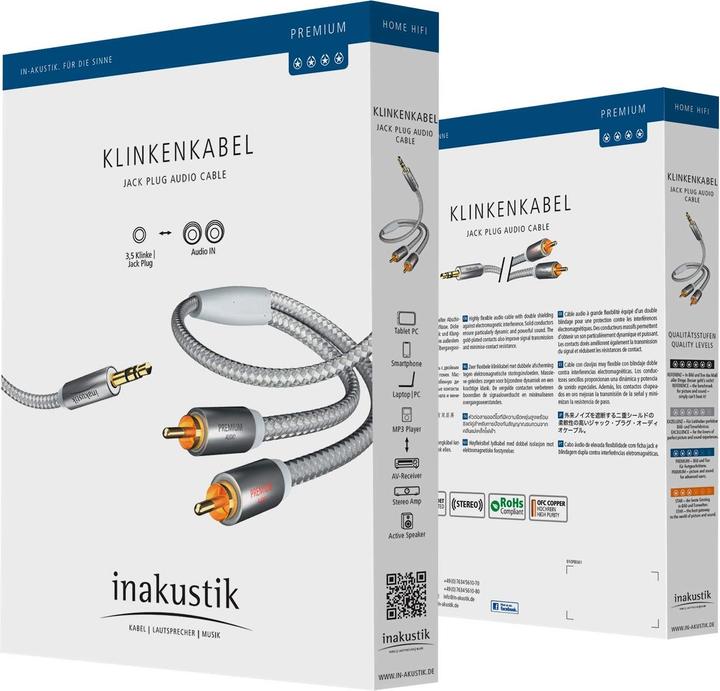 Actual product image Inakustik Jack cable (1.50 m, 3.5mm jack (AUX), Cinch)