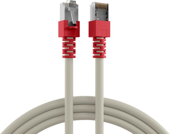 Produktbild EFB Elektronik Hersteller: RJ45 Crossover Patchkabel SF/UTP, Cat.5e, CCA, 15m, grau (rote Tülle) Das (SF/UTP, CAT5e, 15 m)