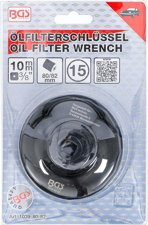 Actual product image BGS Oil Filter Wrench 15-point Ø 80 - 82 mm for Honda, Mazda, Nissan, Subaru, Toyota