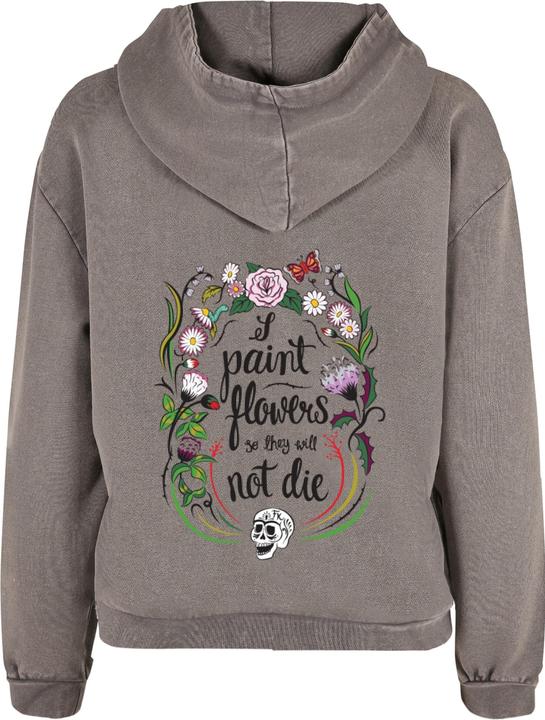 Actual product image Merchcode Ladies Frida Kahlo - Logo frame Acid Washed Oversize Hoody - 179721 (M)