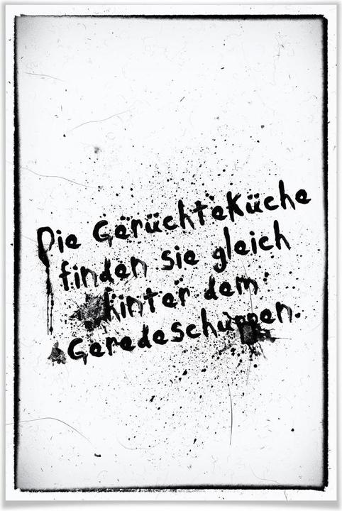 Produktbild Trenddeko Die Gerüchteküche finden Sie gleich hinter dem Geredeschuppen (70 x 100 cm)