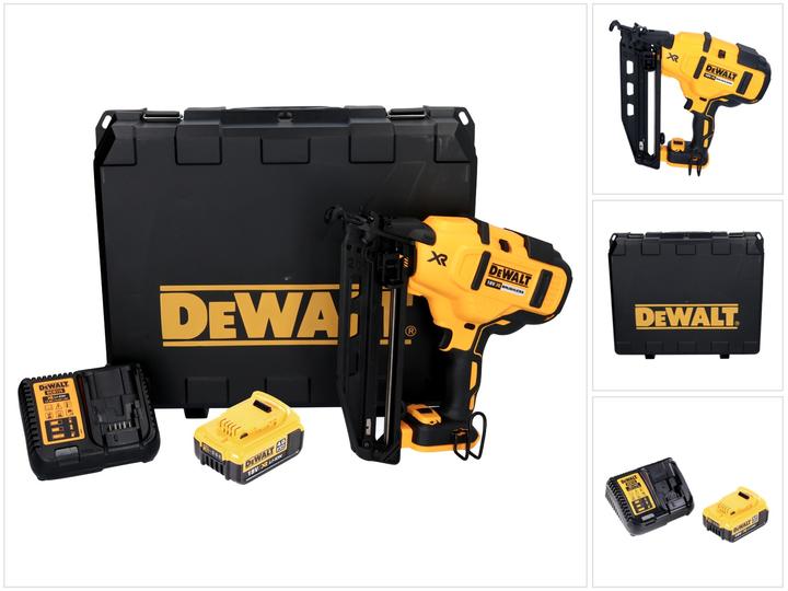 DeWalt DCN 660 M1 Battery Nailer 18V 32-63 mm Brushless + 1x Battery 4,0 Ah + Charger + Case