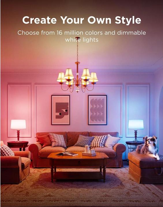 Image du produit Govee Smart Light Bulb E14, RGBWW, CRI groesser als (E14, 5 W, 450 lm, 1 x, F)