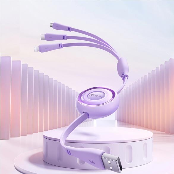 Produktbild Joyroom S-A40 Colourful Series 3in1 einziehbares Kabel USB-A auf USB-C / Lightning / microUSB 1 m – (1 m)