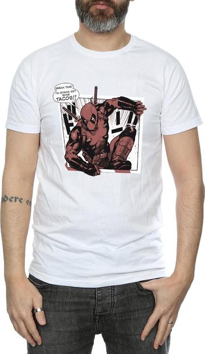 Actual product image Mens Deadpool Breaktime Tacos T-Shirt (M)