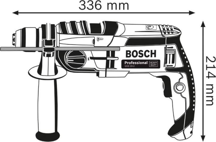 Image du produit Bosch Professional Perceuse à percussion GSB, 20-2 avec L-CASE (Fonctionnement sur secteur)
