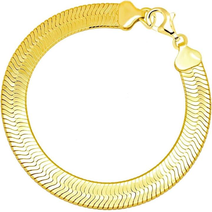 Actual product image Candy Herringbone XL bracelet, 925 sterling silver, gold-plated (19 cm, 18k gold-plated, 925 Sterling silver)