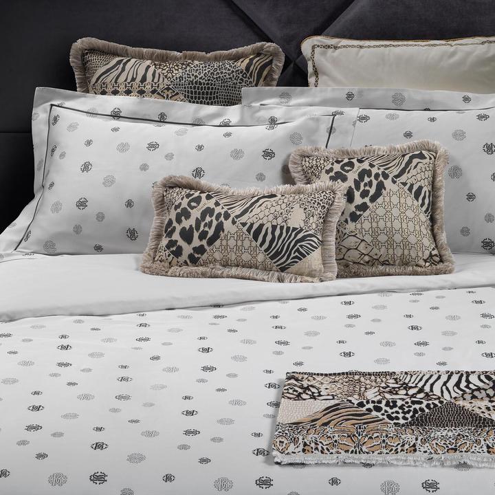 Immagine prodotto Roberto Cavalli Biancheria da letto in raso Mako Jewel Monogram nero (Set di biancheria da letto, 135x200 cm + 80x80 cm)