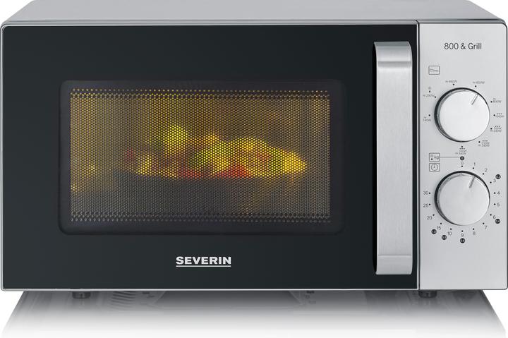Image du produit Severin MW 7768 Micro-ondes noir/inox 800W Fonction gril, sans plateau tournant (20 l)