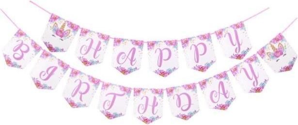 Image du produit MU Style Guirlande d'anniversaire licorne "Happy Birthday