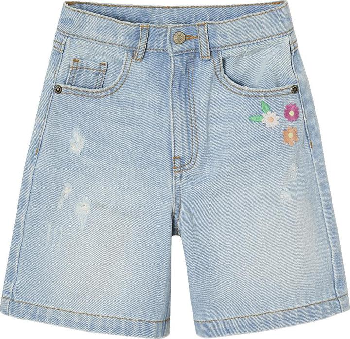 Produktbild Vertbaudet Mädchen Jeans-Shorts mit gestickten Blumen (92)