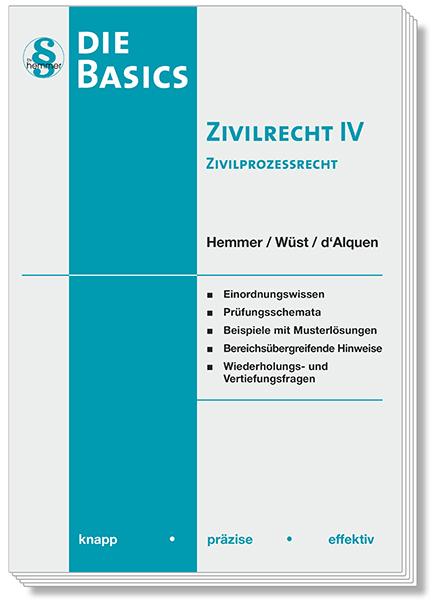 Immagine prodotto Basics - Zivilrecht IV Zivilprozessrecht (ZPO) (Tedesco, Clemens D'Alquen, Achim Wüst, Karl-Edmund Hemmer, 2024)