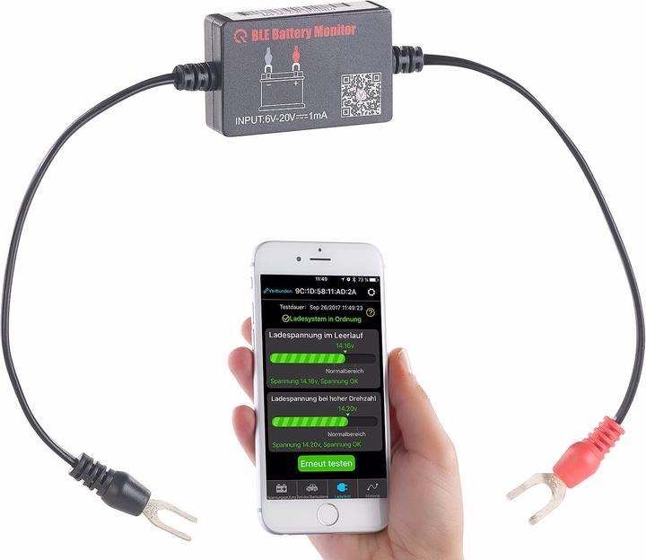 Actual product image Lescars Car Battery Monitor with Bluetooth (1 pcs.)