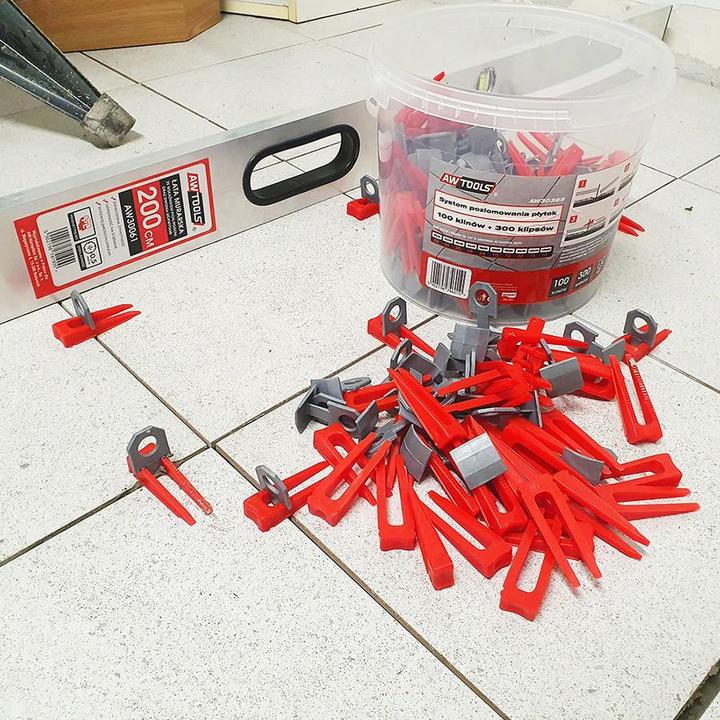 Immagine prodotto Awtools SISTEMA POZIOMOWANIA PŁYTEK STANDARD 1.0mm - 7mm-15mm - KLIPS 400szt.