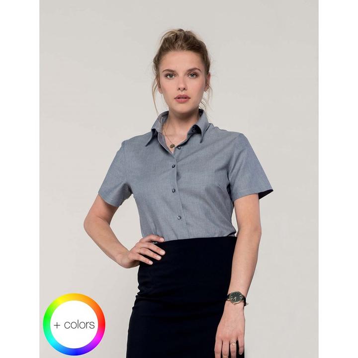 Actual product image Russell Collection Easy Care Oxford blouse short sleeve (S)