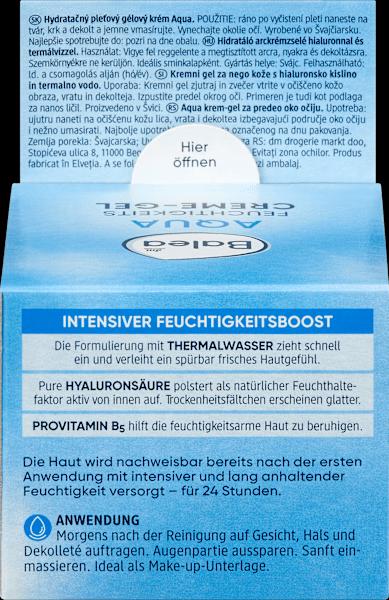 Nährwerte und Zutaten dm Balea Aqua Feuchtigkeits Creme-Gel (50 ml, Tagescreme)