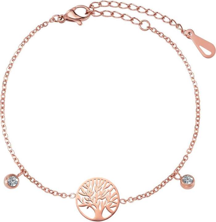 Actual product image Bijouteria Bracelet (21 cm, Stainless steel, Zirconia, PVD coating (gold coloured))