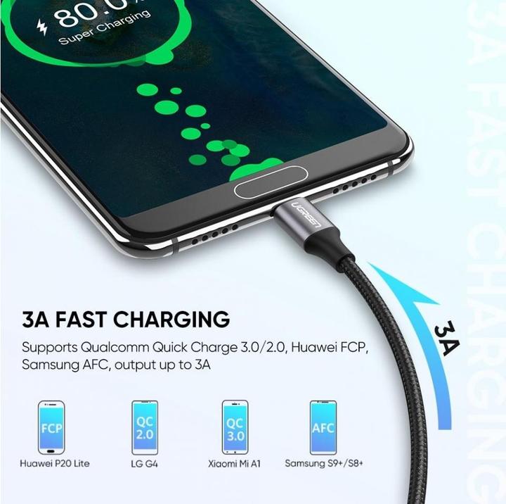 Produktbild Ugreen USB-C Ladekabel QC3.0 (1.50 m, USB 3.0)