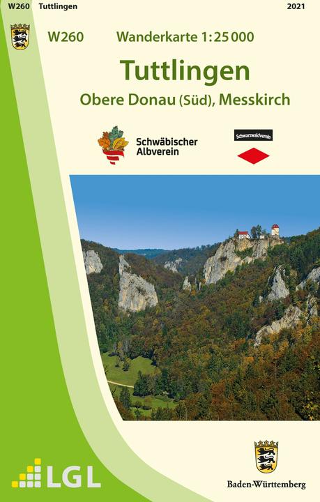 Produktbild W260 Wanderkarte 1:25000 Tuttlingen