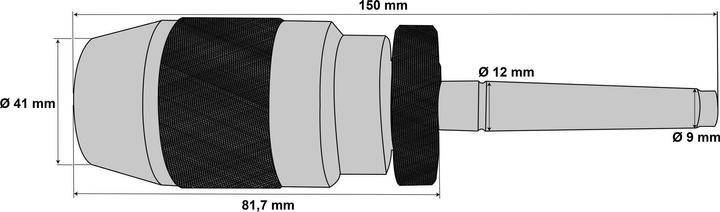 Actual product image Paulimot Schnellspann-Bohrfutter 1-10 mm + Kegeldorn MK1 / M6 / B12