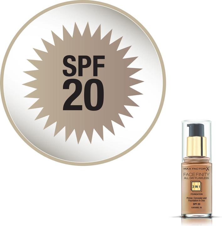 Actual product image Max Factor FACEFINITY ALL DAY FLAWLESS 3 IN 1 foundation #85-caramel (Caramel)