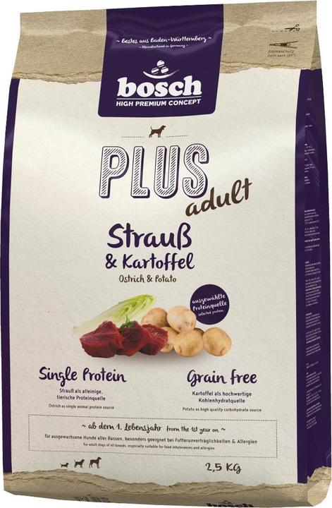 Immagine prodotto Bosch Petfood Alta Premium PLUS Cibo secco senza cereali per struzzi e patate (Adulto, 1 pz., 2500 g)