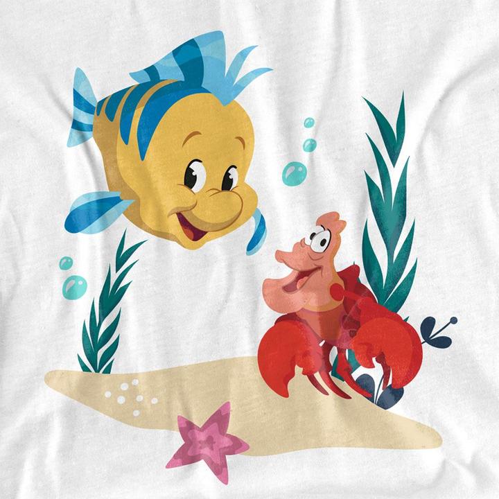 Actual product image The Little Mermaid Unisex Adult Flounder & Sebastian T-Shirt (XL)