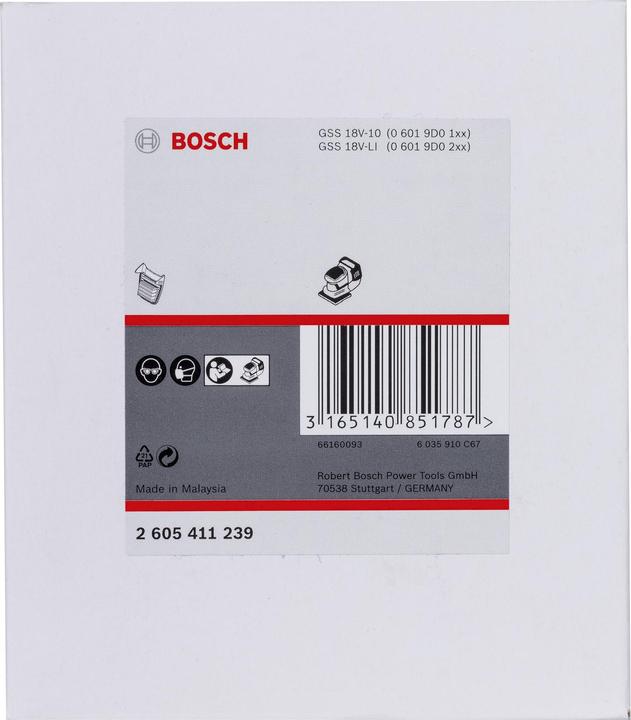 Image du produit Bosch Professional Zubehör Filtre pour boîte à poussière (version noire), compatible avec : 18V-10 Professional