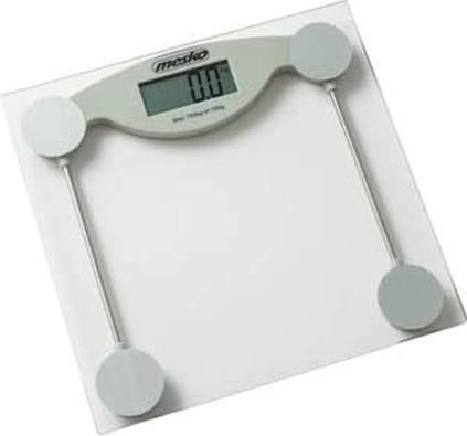 Mesko MS 8137 échelle personnelle Rectangle Transparent, Blanc Électronique échelle personnelle (150 kg)