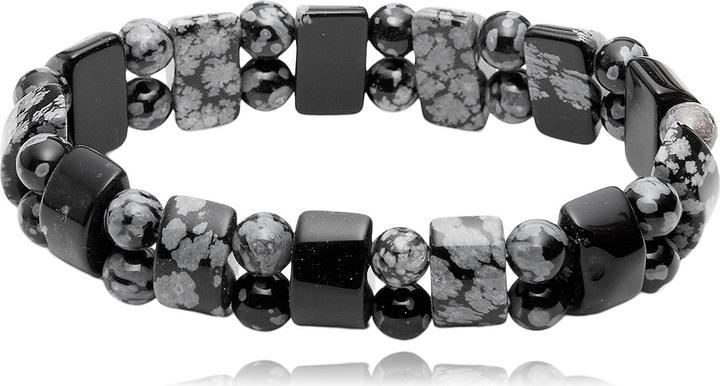 Leyda Schneeflocken Obsidean Armband (Farbstein)