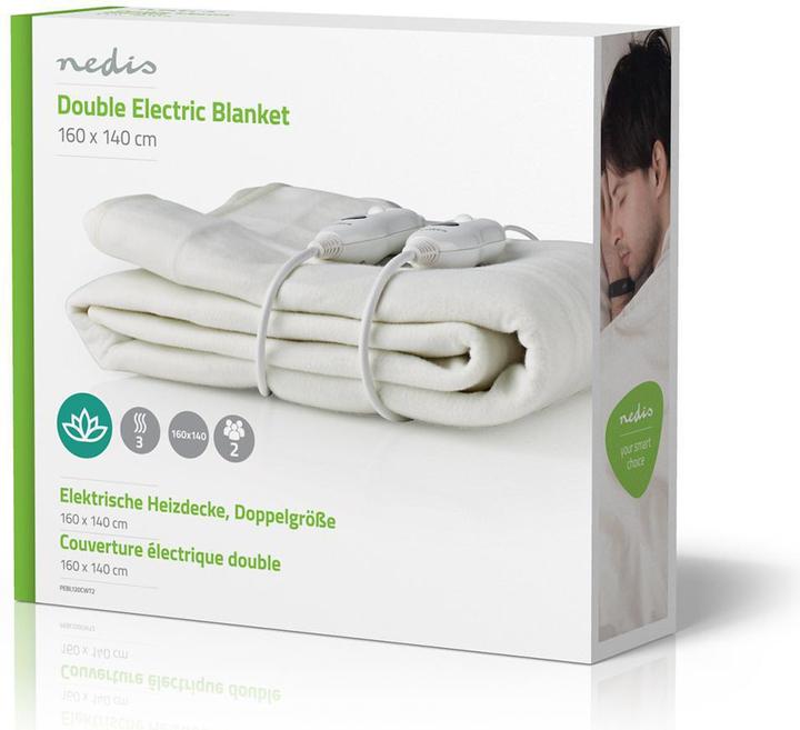 Produktbild Nedis Elektrische Heizdecke - Polyesterdecke - Doppelgrösse - 140 x 160 cm - 3 Heizstufen - Abnehm (160 x 140 cm)