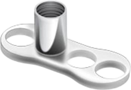 Star Piercing Dermal Anchor Anker drei Loch (ohne Messing, Titan G23)