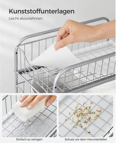 Image du produit Songmics Étagère de cuisine 2 tiroirs Argent