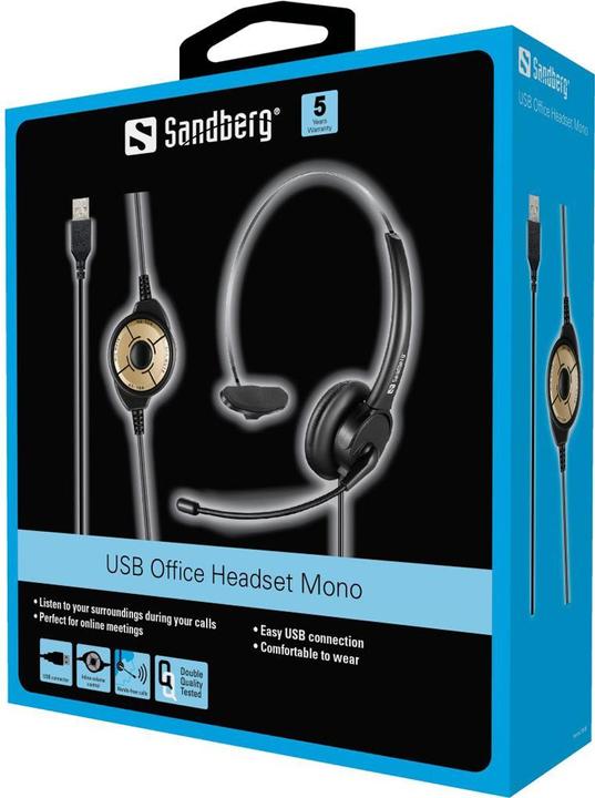 Actual product image Sandberg USB Office Headset Mono (Cable, USB-A)