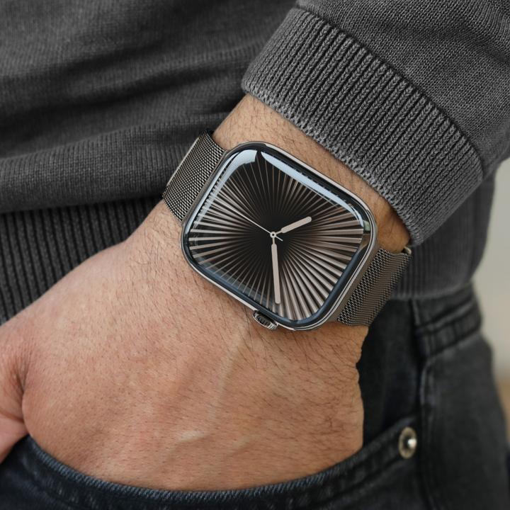 Actual product image Vonmählen Milanesearmband 2 für Apple Watch 42/44/45/49mm Granite Grey (Stainless steel)