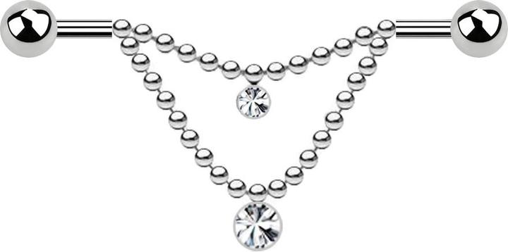 Produktbild Star Piercing Ring silber gebürstet (Chirurgenstahl 316L, ohne Messing)